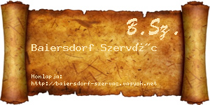 Baiersdorf Szervác névjegykártya